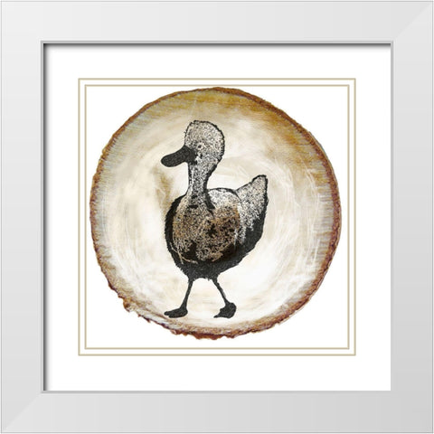 Barnyard Coop Circle VI White Modern Wood Framed Art Print with Double Matting by Diannart