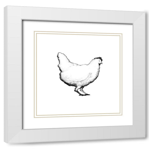 Barnyard Coop II White Modern Wood Framed Art Print with Double Matting by Diannart