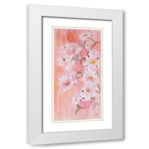 Simply Dogwood II White Modern Wood Framed Art Print with Double Matting by Loreth, Lanie