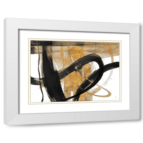 Urban Vibe With Gold II White Modern Wood Framed Art Print with Double Matting by Loreth, Lanie