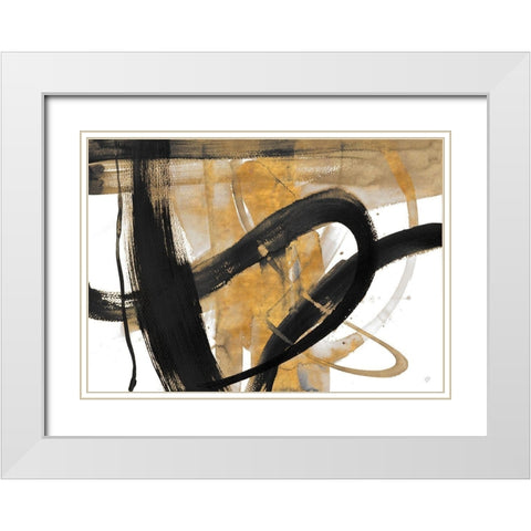 Urban Vibe With Gold II White Modern Wood Framed Art Print with Double Matting by Loreth, Lanie