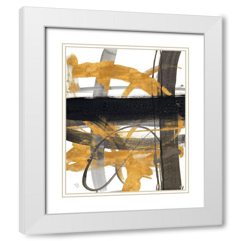 Urban Vibe With Gold III White Modern Wood Framed Art Print with Double Matting by Loreth, Lanie