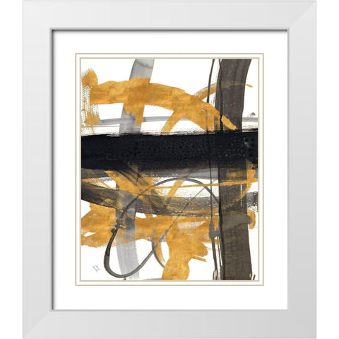 Urban Vibe With Gold III White Modern Wood Framed Art Print with Double Matting by Loreth, Lanie