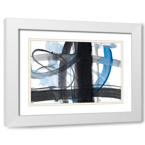 Urban Vibe With Blue II White Modern Wood Framed Art Print with Double Matting by Loreth, Lanie