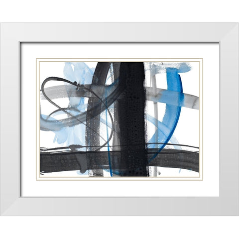 Urban Vibe With Blue II White Modern Wood Framed Art Print with Double Matting by Loreth, Lanie