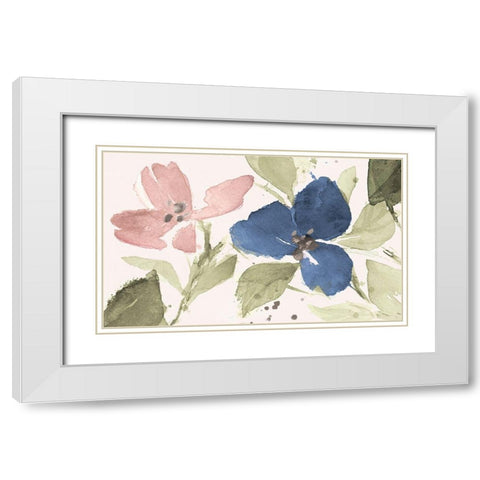 Watercolor Blooms I White Modern Wood Framed Art Print with Double Matting by Loreth, Lanie