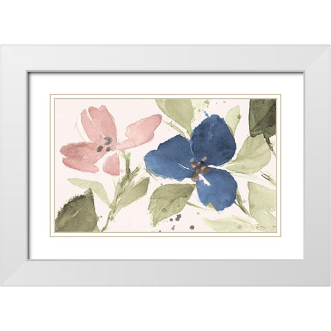 Watercolor Blooms I White Modern Wood Framed Art Print with Double Matting by Loreth, Lanie