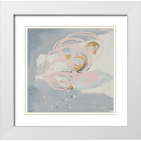 Spring Breeze Square White Modern Wood Framed Art Print with Double Matting by Pinto, Patricia