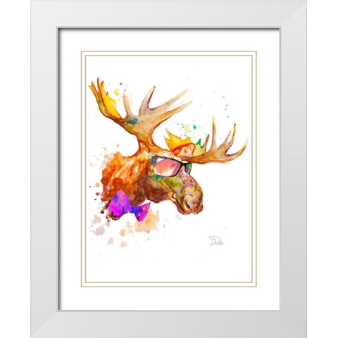 Cool Moose White Modern Wood Framed Art Print with Double Matting by Pinto, Patricia