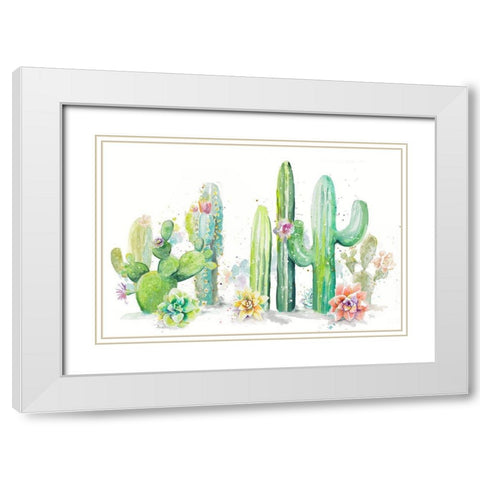 Cactus Garden White Modern Wood Framed Art Print with Double Matting by Pinto, Patricia