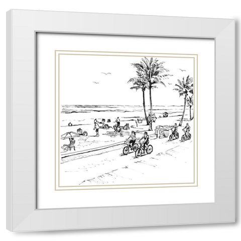 Boardwalk Scene I White Modern Wood Framed Art Print with Double Matting by Loreth, Lanie