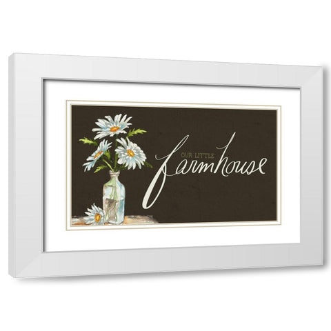 Our Little Farm Flower Vase White Modern Wood Framed Art Print with Double Matting by Medley, Elizabeth