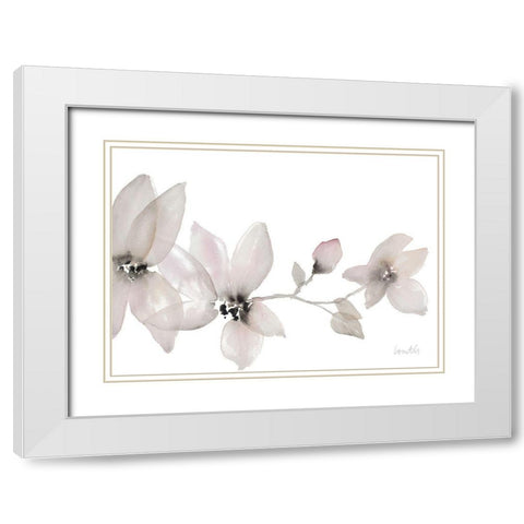 Blooming Whispers I White Modern Wood Framed Art Print with Double Matting by Loreth, Lanie