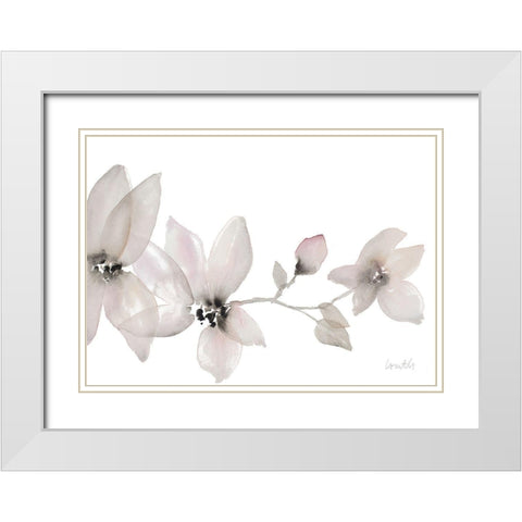 Blooming Whispers I White Modern Wood Framed Art Print with Double Matting by Loreth, Lanie