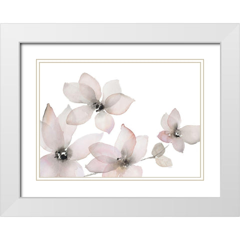 Blooming Whispers II White Modern Wood Framed Art Print with Double Matting by Loreth, Lanie
