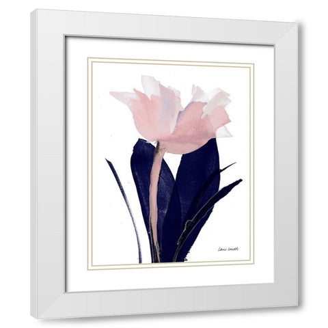 Navy Whisper I White Modern Wood Framed Art Print with Double Matting by Loreth, Lanie