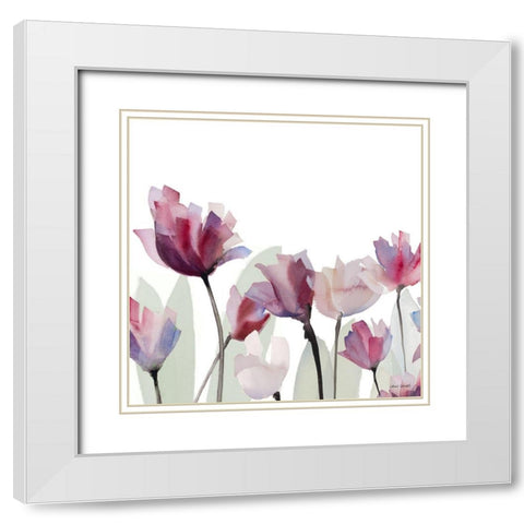 Whisper II White Modern Wood Framed Art Print with Double Matting by Loreth, Lanie