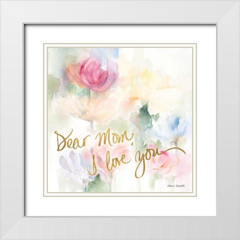 Dear Mom White Modern Wood Framed Art Print with Double Matting by Loreth, Lanie