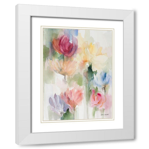 Gardening in the Rain White Modern Wood Framed Art Print with Double Matting by Loreth, Lanie