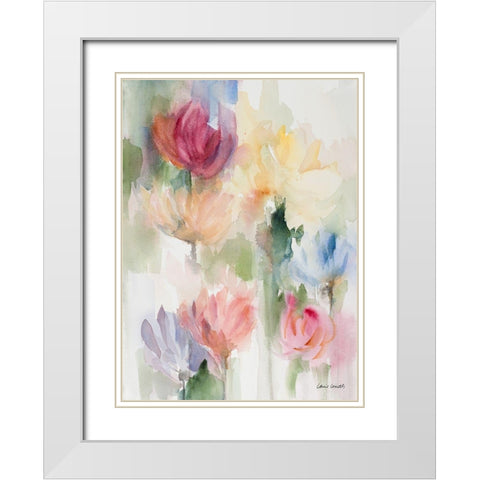 Gardening in the Rain White Modern Wood Framed Art Print with Double Matting by Loreth, Lanie