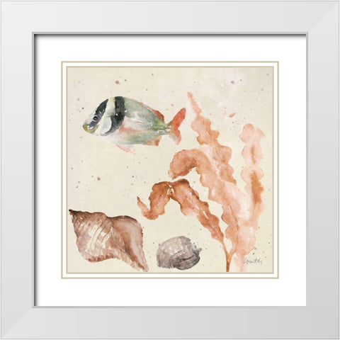 Medley Coral Renew I White Modern Wood Framed Art Print with Double Matting by Loreth, Lanie