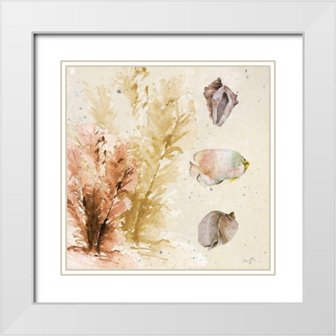 Medley Coral Renew II White Modern Wood Framed Art Print with Double Matting by Loreth, Lanie