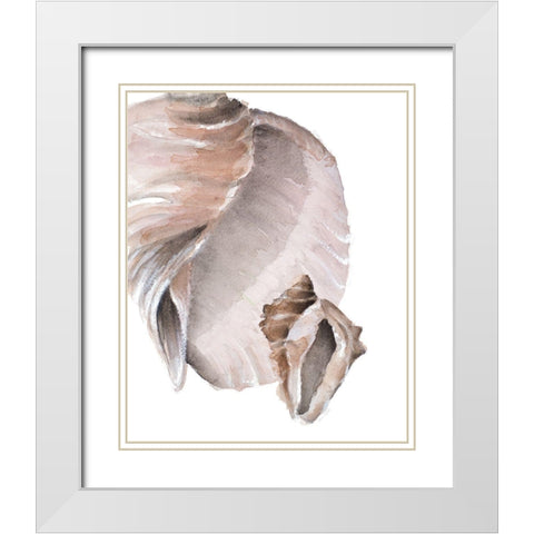 Tonal Shell II White Modern Wood Framed Art Print with Double Matting by Loreth, Lanie