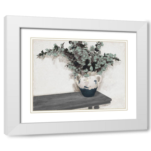 Farmhouse Vase White Modern Wood Framed Art Print with Double Matting by Hakimipour, Tiffany