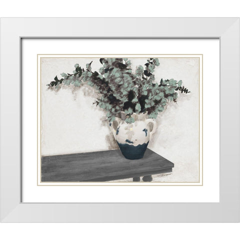 Farmhouse Vase White Modern Wood Framed Art Print with Double Matting by Hakimipour, Tiffany