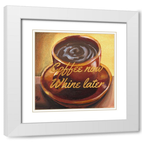 Awaken Aroma II White Modern Wood Framed Art Print with Double Matting by Hakimipour, Tiffany