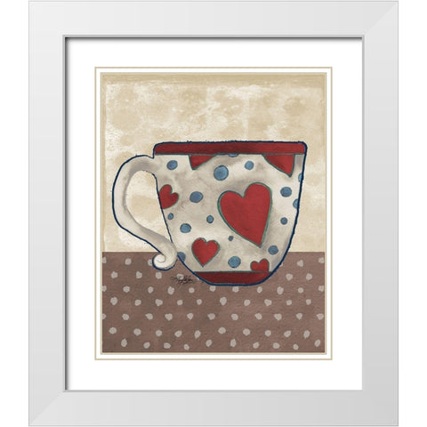 Spring Into Coffee I White Modern Wood Framed Art Print with Double Matting by Baker, Mary Beth