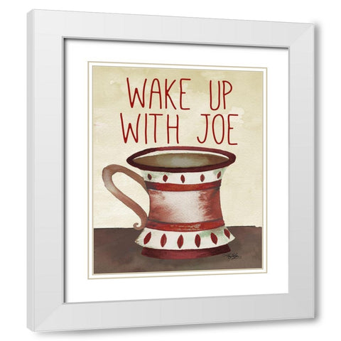 Wake Up With Joe White Modern Wood Framed Art Print with Double Matting by Baker, Mary Beth