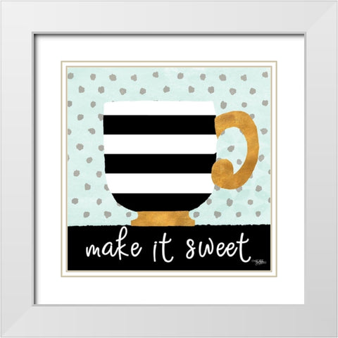Make it Sweet White Modern Wood Framed Art Print with Double Matting by Baker, Mary Beth