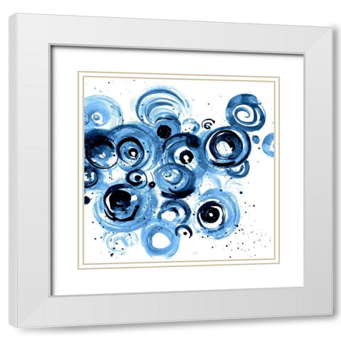Circulation Midnight White Modern Wood Framed Art Print with Double Matting by Pinto, Patricia
