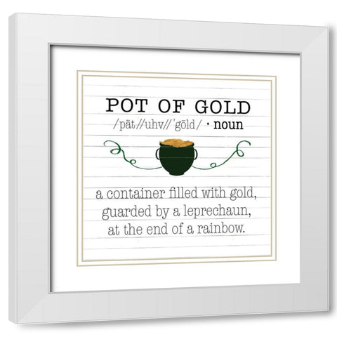 Pot Of Gold White Modern Wood Framed Art Print with Double Matting by SD Graphics Studio