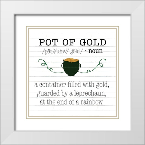Pot Of Gold White Modern Wood Framed Art Print with Double Matting by SD Graphics Studio