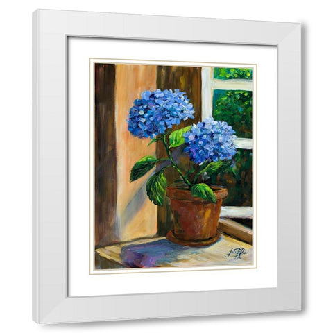 Violet Poppies White Modern Wood Framed Art Print with Double Matting by DeRice, Julie