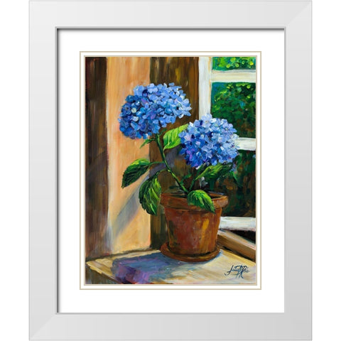 Violet Poppies White Modern Wood Framed Art Print with Double Matting by DeRice, Julie
