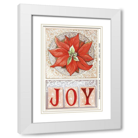 Poinsettia Joy White Modern Wood Framed Art Print with Double Matting by Diannart