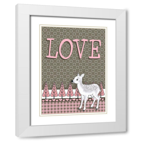 Lamb Love White Modern Wood Framed Art Print with Double Matting by Metz, Andi