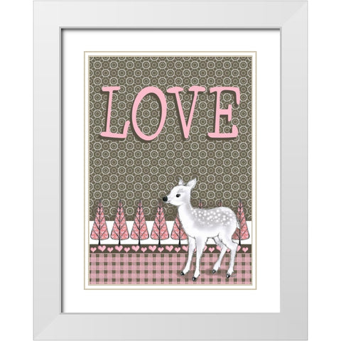 Lamb Love White Modern Wood Framed Art Print with Double Matting by Metz, Andi