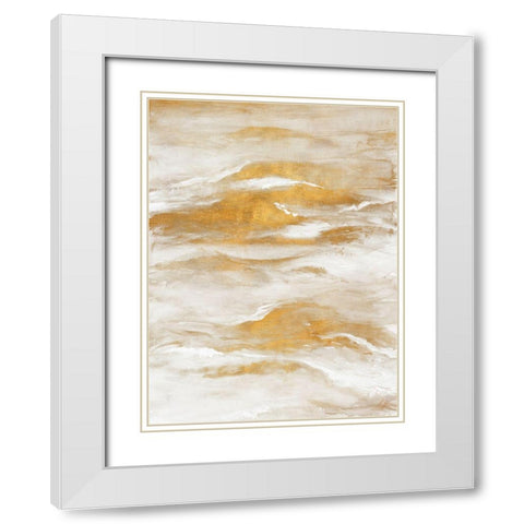 Golden Sea I White Modern Wood Framed Art Print with Double Matting by Loreth, Lanie