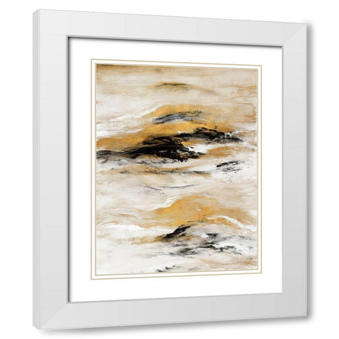 Gold Touch I White Modern Wood Framed Art Print with Double Matting by Loreth, Lanie