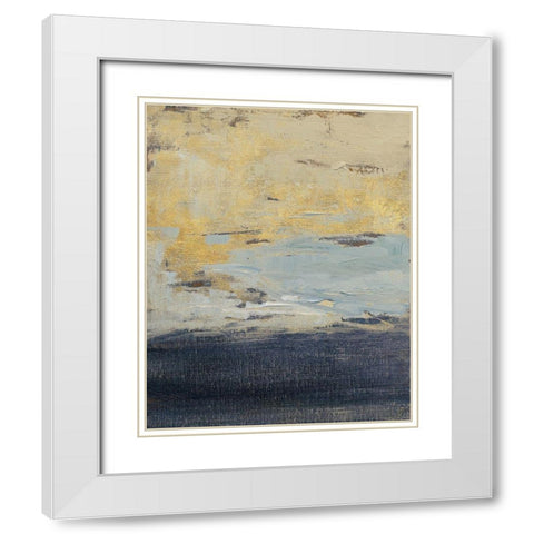 Everlasting Sea Gold I White Modern Wood Framed Art Print with Double Matting by Loreth, Lanie