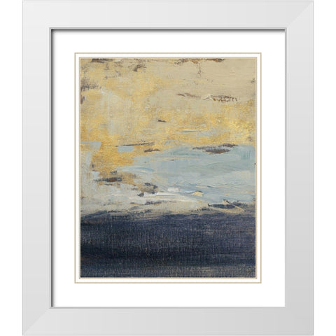 Everlasting Sea Gold I White Modern Wood Framed Art Print with Double Matting by Loreth, Lanie