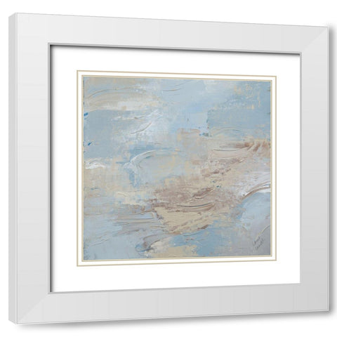 Seaside Mist White Modern Wood Framed Art Print with Double Matting by Loreth, Lanie