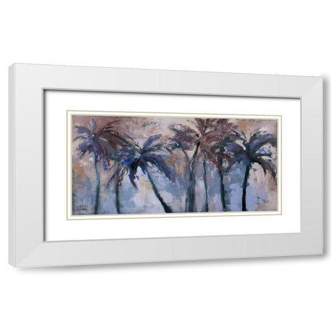 Island Midnight Palms White Modern Wood Framed Art Print with Double Matting by Loreth, Lanie