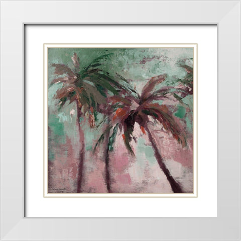 Island Evening Palms II White Modern Wood Framed Art Print with Double Matting by Loreth, Lanie