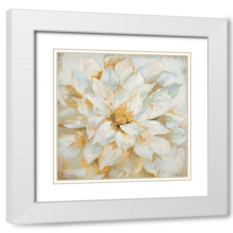 Blooming Beauty with Gold White Modern Wood Framed Art Print with Double Matting by Loreth, Lanie