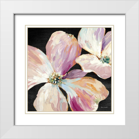 Soft Flower Song on Black I White Modern Wood Framed Art Print with Double Matting by Loreth, Lanie